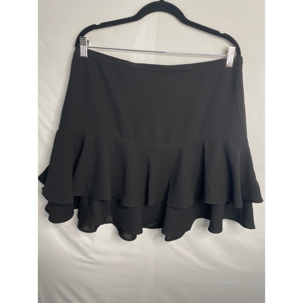 Lauren Ralph Lauren Black Tiered Ruffle Mini Skirt 12